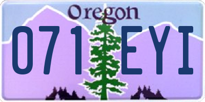 OR license plate 071EYI