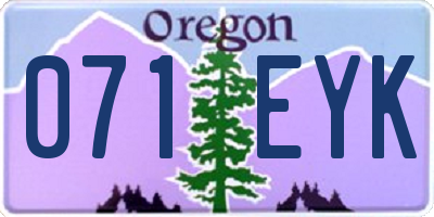 OR license plate 071EYK