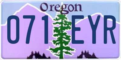 OR license plate 071EYR