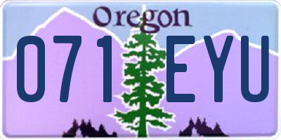 OR license plate 071EYU