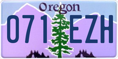 OR license plate 071EZH