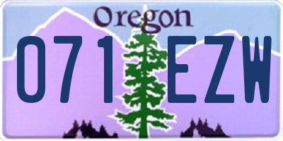 OR license plate 071EZW
