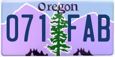 OR license plate 071FAB