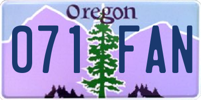 OR license plate 071FAN