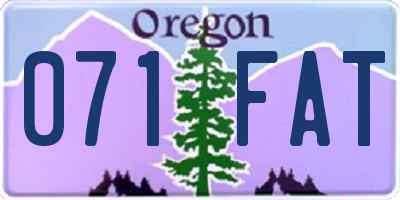 OR license plate 071FAT