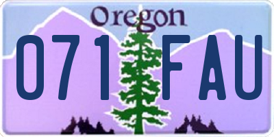 OR license plate 071FAU