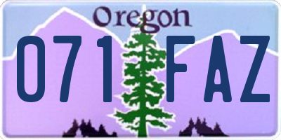 OR license plate 071FAZ