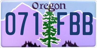 OR license plate 071FBB