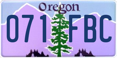 OR license plate 071FBC