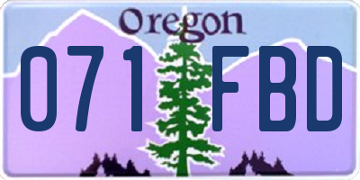 OR license plate 071FBD