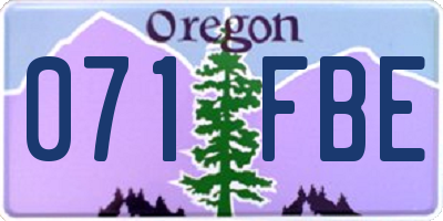 OR license plate 071FBE
