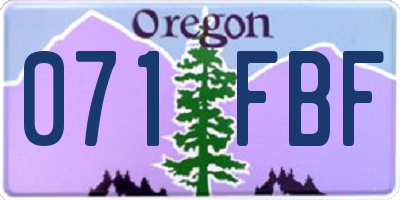 OR license plate 071FBF
