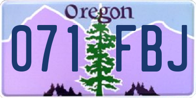 OR license plate 071FBJ