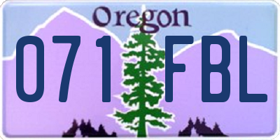 OR license plate 071FBL