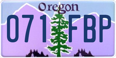 OR license plate 071FBP