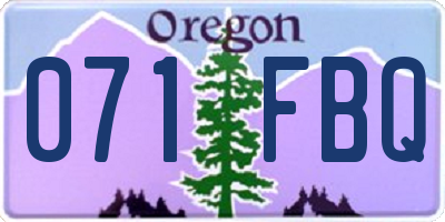OR license plate 071FBQ
