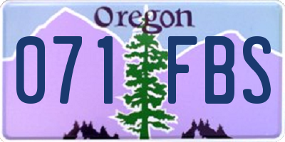 OR license plate 071FBS