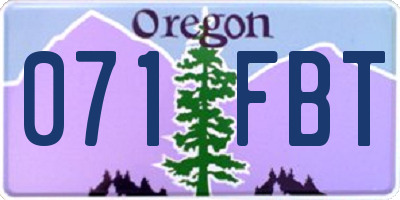 OR license plate 071FBT