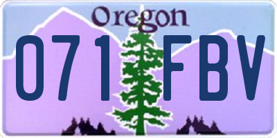 OR license plate 071FBV