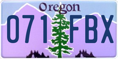 OR license plate 071FBX