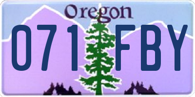 OR license plate 071FBY