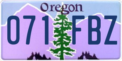 OR license plate 071FBZ