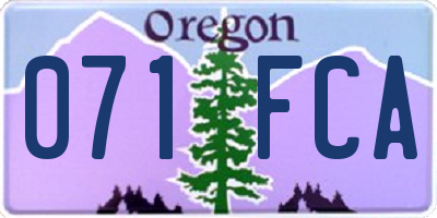 OR license plate 071FCA