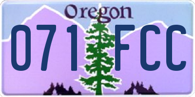 OR license plate 071FCC