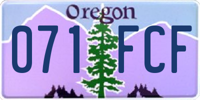 OR license plate 071FCF