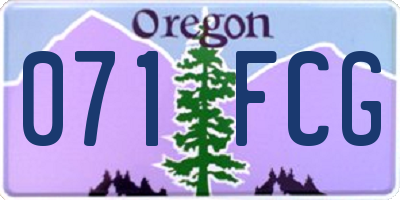 OR license plate 071FCG