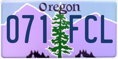 OR license plate 071FCL
