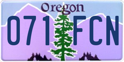OR license plate 071FCN