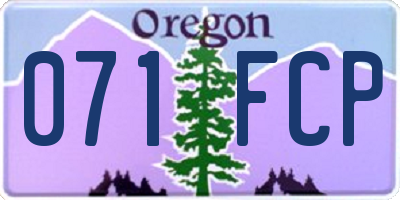 OR license plate 071FCP