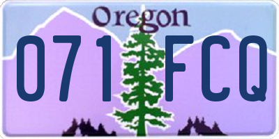 OR license plate 071FCQ