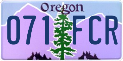OR license plate 071FCR