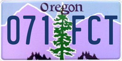 OR license plate 071FCT