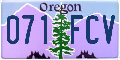 OR license plate 071FCV