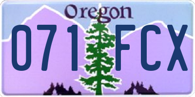 OR license plate 071FCX