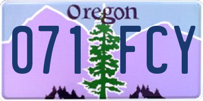 OR license plate 071FCY