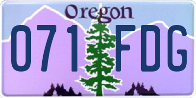OR license plate 071FDG