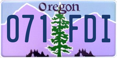 OR license plate 071FDI