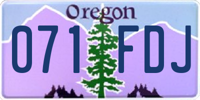 OR license plate 071FDJ