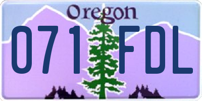 OR license plate 071FDL