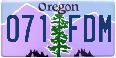 OR license plate 071FDM