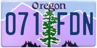 OR license plate 071FDN