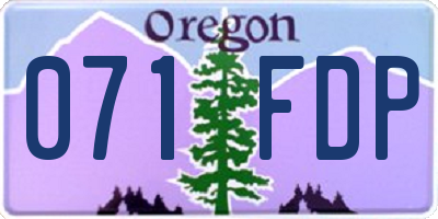 OR license plate 071FDP
