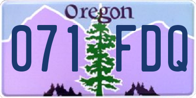 OR license plate 071FDQ