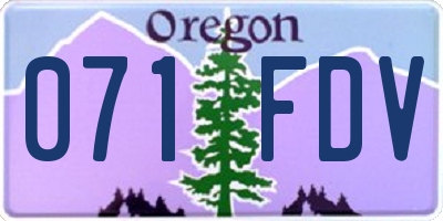 OR license plate 071FDV