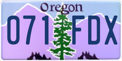 OR license plate 071FDX