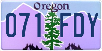 OR license plate 071FDY